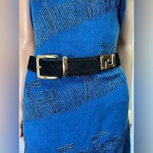 Enrico international leather metallic detailed belt